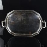 A large 19th century electroplate 2-handled tea tray, by Atkin & Sons of Sheffield, registration no.