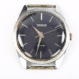 TISSOT - a stainless steel Stylist mechanical wristwatch head, ref. 41-42100/07, blue dial with