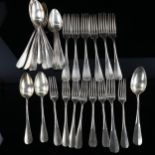 A part-set of French silver cutlery, circa 1900, by Henri Soufflot, comprising 7 x dinner forks, 7 x