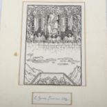 Edward Burne Jones, wood engraving, religious study, signed in pencil with date, image 19cm x