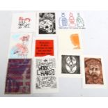 Folder of small handmade prints, various artists (10)