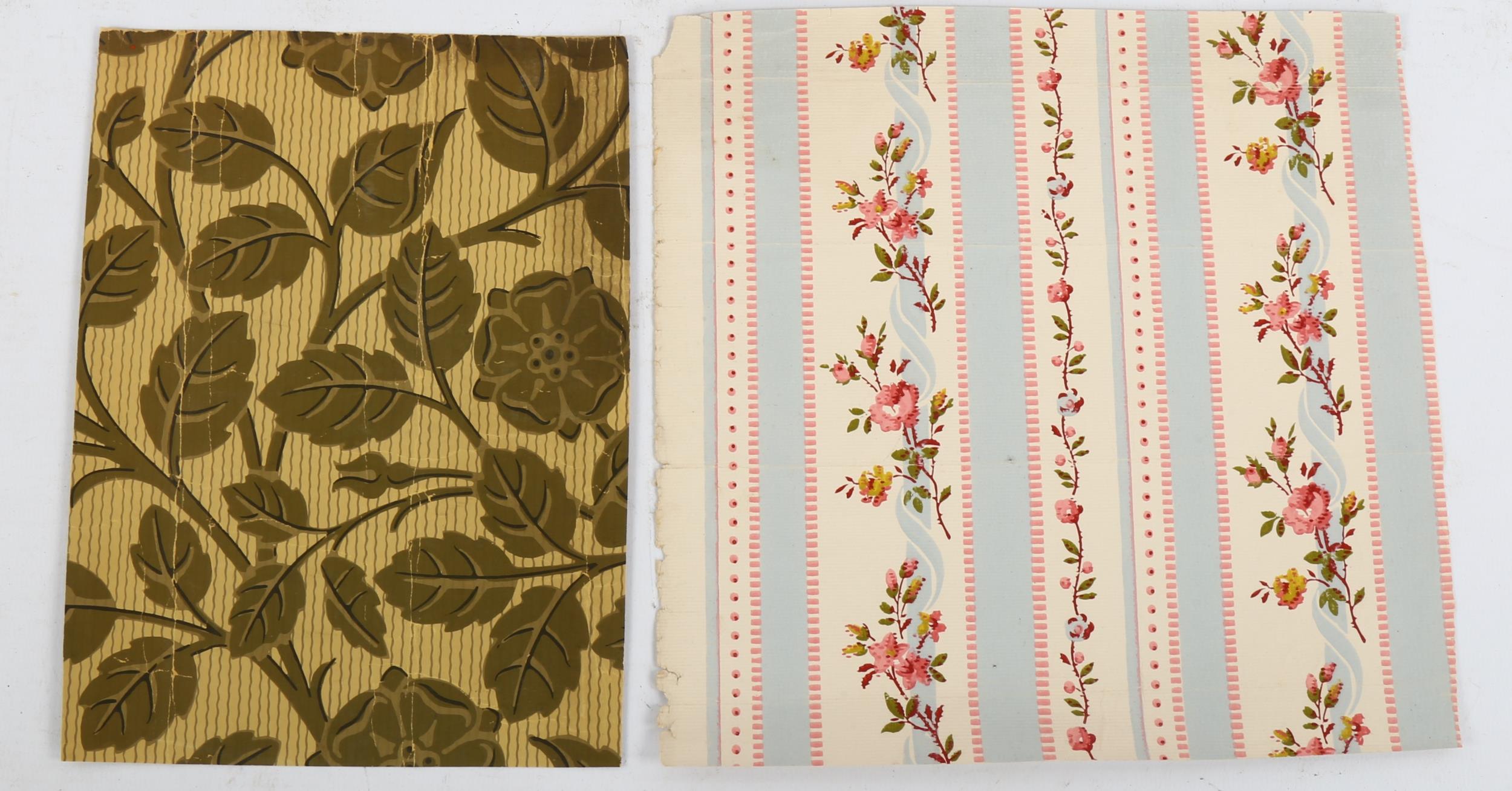 Late 18th/early 19th century wallpaper samples from a house of Thomas Carlyle Chelsea, 21cm x