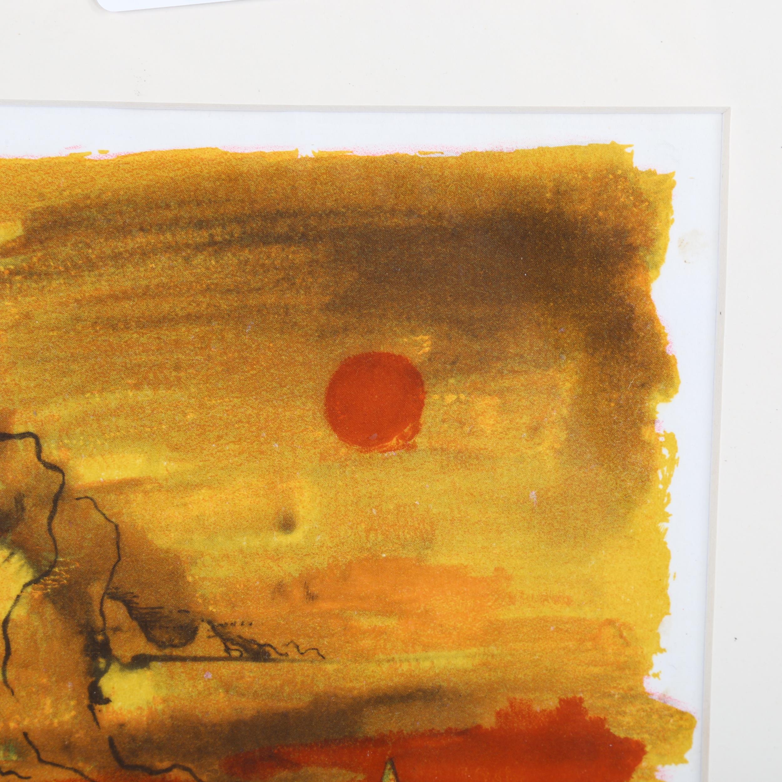 John Piper (1903-1992), drawing lithographed in colours on paper, Sun, from The Traveller, 13.5cm - Image 3 of 4