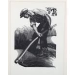 Claire Leighton (1898-1989), wood engraving on paper, Scything, 17.5cm x 12.2cm, printed on art