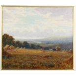 Robert Thorne Waite, watercolour, Sussex harvest landscape, signed, 35cm x 40cm, framed Some very