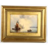 William Anslow Thornley (active 1858 - 1898), oil on canvas, The Medway, signed, 21cm x 31cm, framed