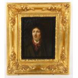 19th century Spanish School, oil on panel, portrait of a man, unsigned, panel 16cm x 14cm, framed