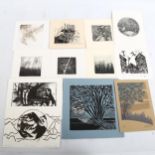 Folder of small handmade prints, various artists (15)