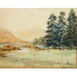 Maurice Canning Wilks, watercolour, Glenmalure, Co Wicklow, signed with Belfast framing label verso,