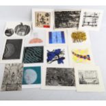 Folder of small handmade prints, various artists (15)