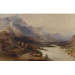 Early 19th century English School, watercolour, extensive landscape, unsigned, 30cm x 44cm, framed