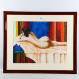 J Seraphim, oil on board, nude, signed, 38cm x 48cm, framed Good condition