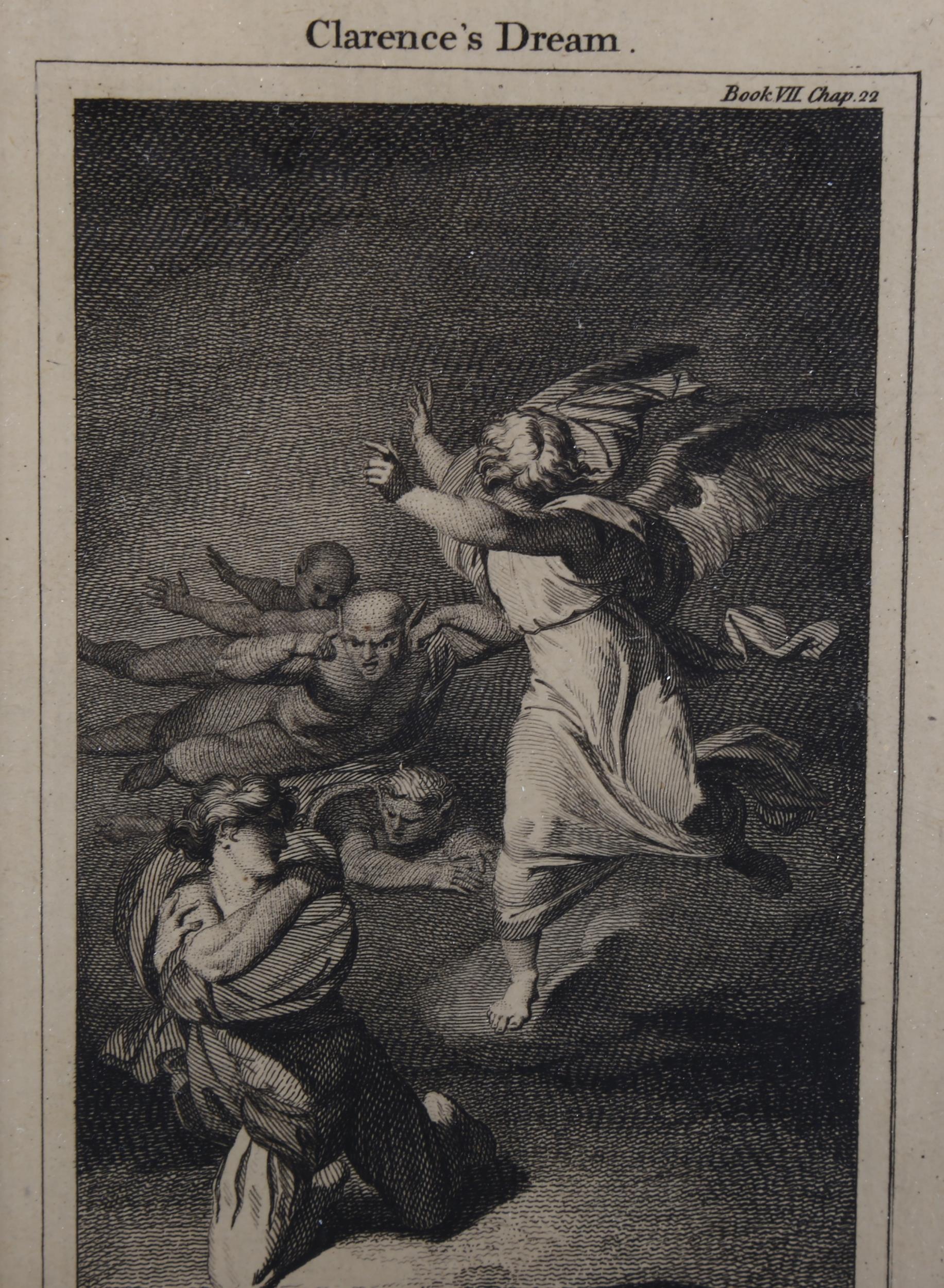 William Blake, Clarence's Dream, engraving, after Stodhard 1780, image 12cm x 7cm, framed Even paper - Image 3 of 4