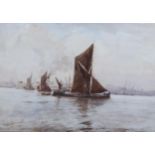 Arthur Burgess, watercolour, sailing barges, signed, 27cm x 38cm, framed Good condition