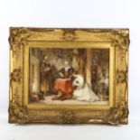 Charles Cattermole, watercolour, interior scene, signed with monogram, 1850, 30cm x 42cm, framed