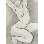 Rachel Tait, 3 charcoal nude drawings on paper, largest 83cm x 58cm, framed (3) All in good