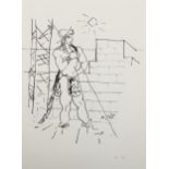 Jean Cocteau, lithograph, figure study, printed on Hollande from an edition of 40 in 1947, 23cm x