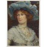 Edith Martineau (1842 - 1909), watercolour, portrait of a lady, signed, 34cm x 23cm, framed Painting