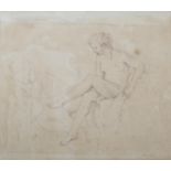 Attributed to George Chinnery (1774 - 1852), ink sketch, figure study on watermarked paper, 1818,