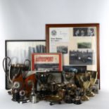 A group of motor racing memorabilia, 1950s and 60s, including 1 plaque for 2nd place in Japanese Gra
