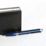 MONT BLANC - a blue Starwalker ballpoint pen, boxed As new, unused condition