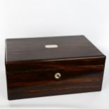 A 19th century coromandel writing box, with fitted interior, inkwells and secret compartment, length