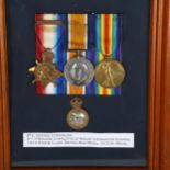 Trio of Great War medals, including 1914 Star and clasp, British War medal and Victory medal,