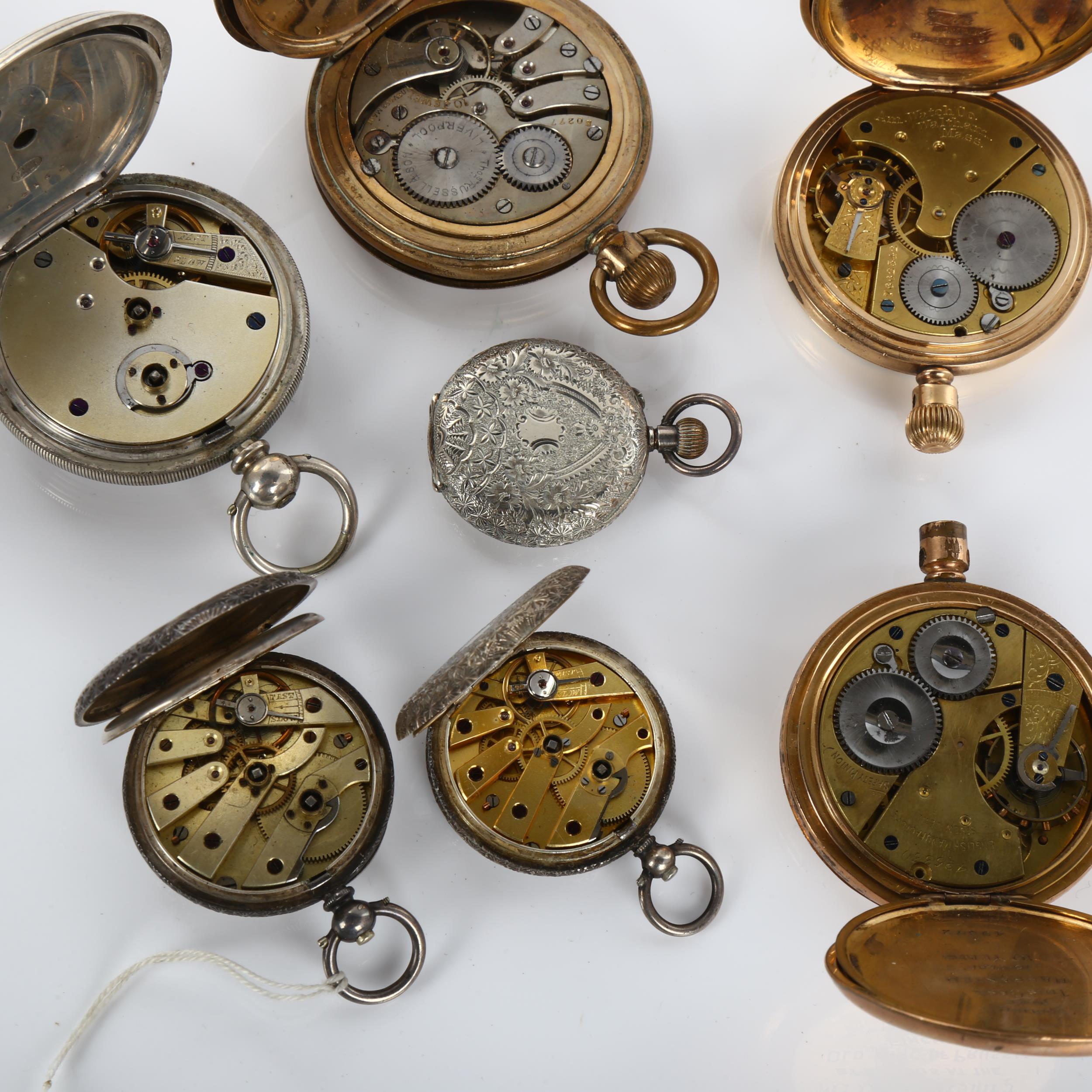 A quantity of pocket watches, including Swiss silver and gold plated (7) Lot sold as seen unless - Bild 5 aus 5