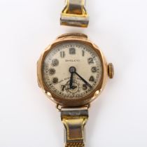 ROLCO (ROLEX subsidiary) - an early 20th century lady's 9ct rose gold mechanical bracelet watch,