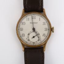 JAEGER LE COULTRE - a Vintage gold plated stainless steel mechanical wristwatch, circa 1950s,