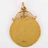 A George III 1793 gold spade guinea, with soldered unmarked gold pendant mount, 9.3g High points