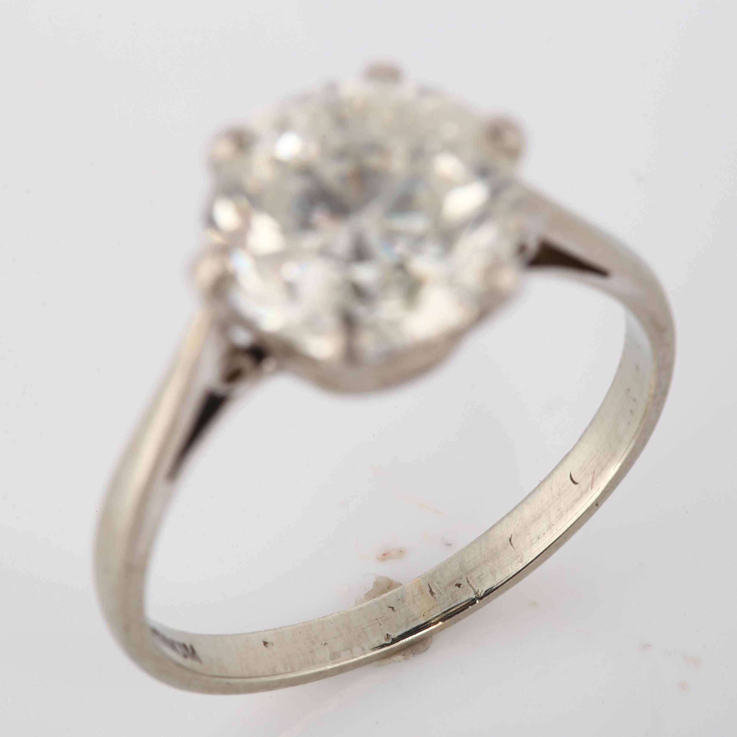 A 3.04ct solitaire diamond ring, 18ct white gold and platinum settings with modern round brilliant- - Image 3 of 4