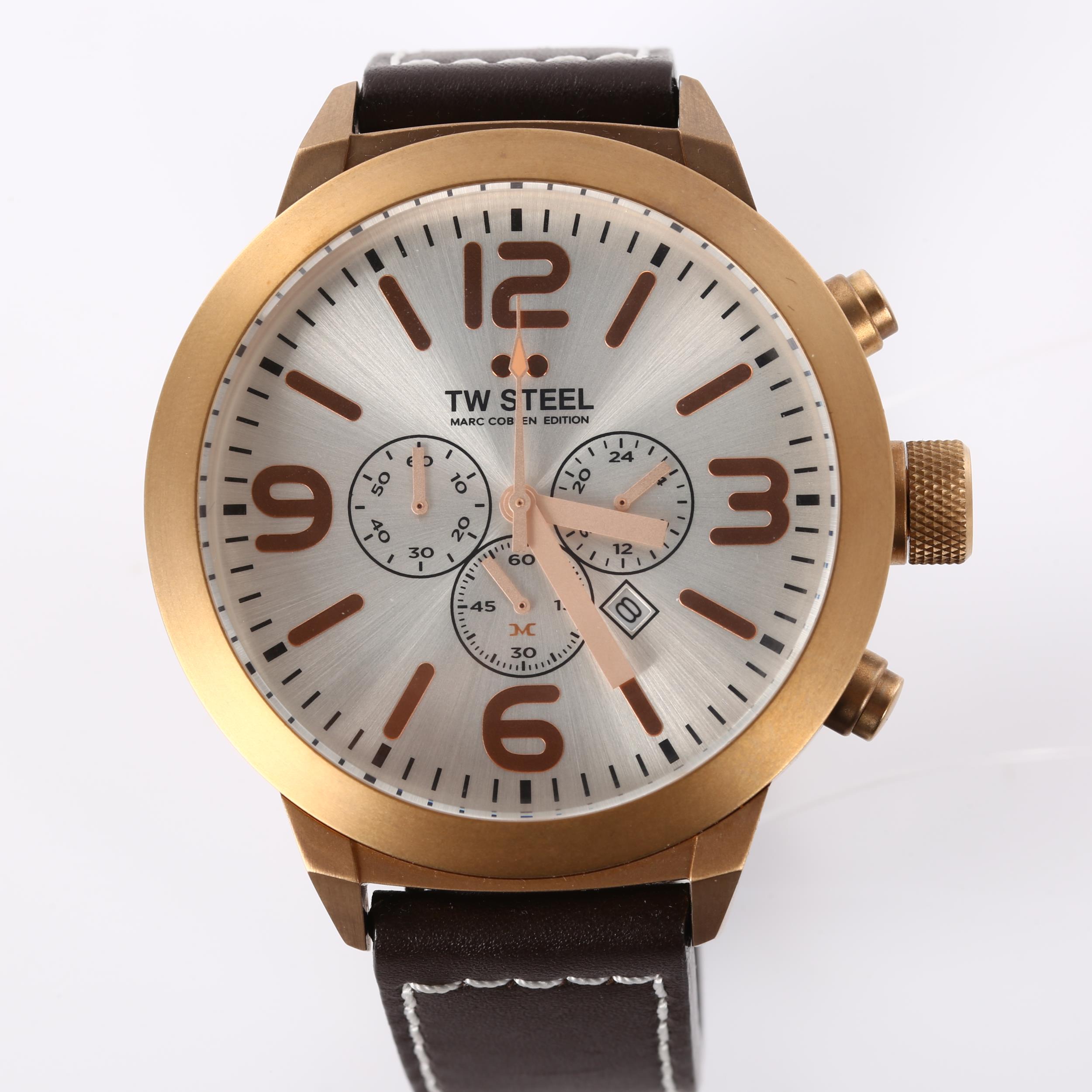 TW STEEL - a rose gold plated stainless steel Marc Coblen Edition quartz chronograph wristwatch,