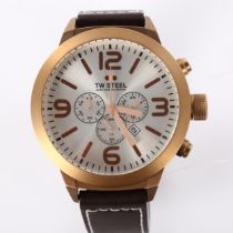 TW STEEL - a rose gold plated stainless steel Marc Coblen Edition quartz chronograph wristwatch,