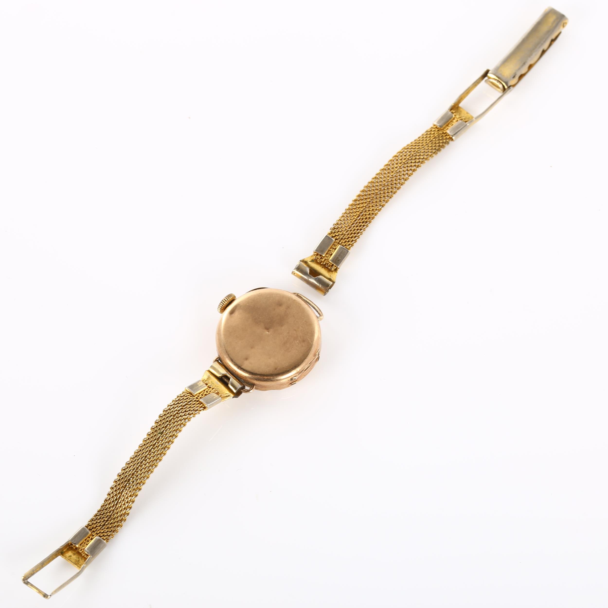 ROLCO (ROLEX subsidiary) - an early 20th century lady's 9ct rose gold mechanical bracelet watch, - Image 2 of 5