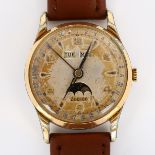 ZODIAC - a Vintage gold plated stainless steel triple calendar mechanical wristwatch, ref.905, circa