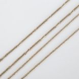 2 Peruvian silver flat curb link chain necklaces, both 60cm long, 36.6g total (2) No damage or