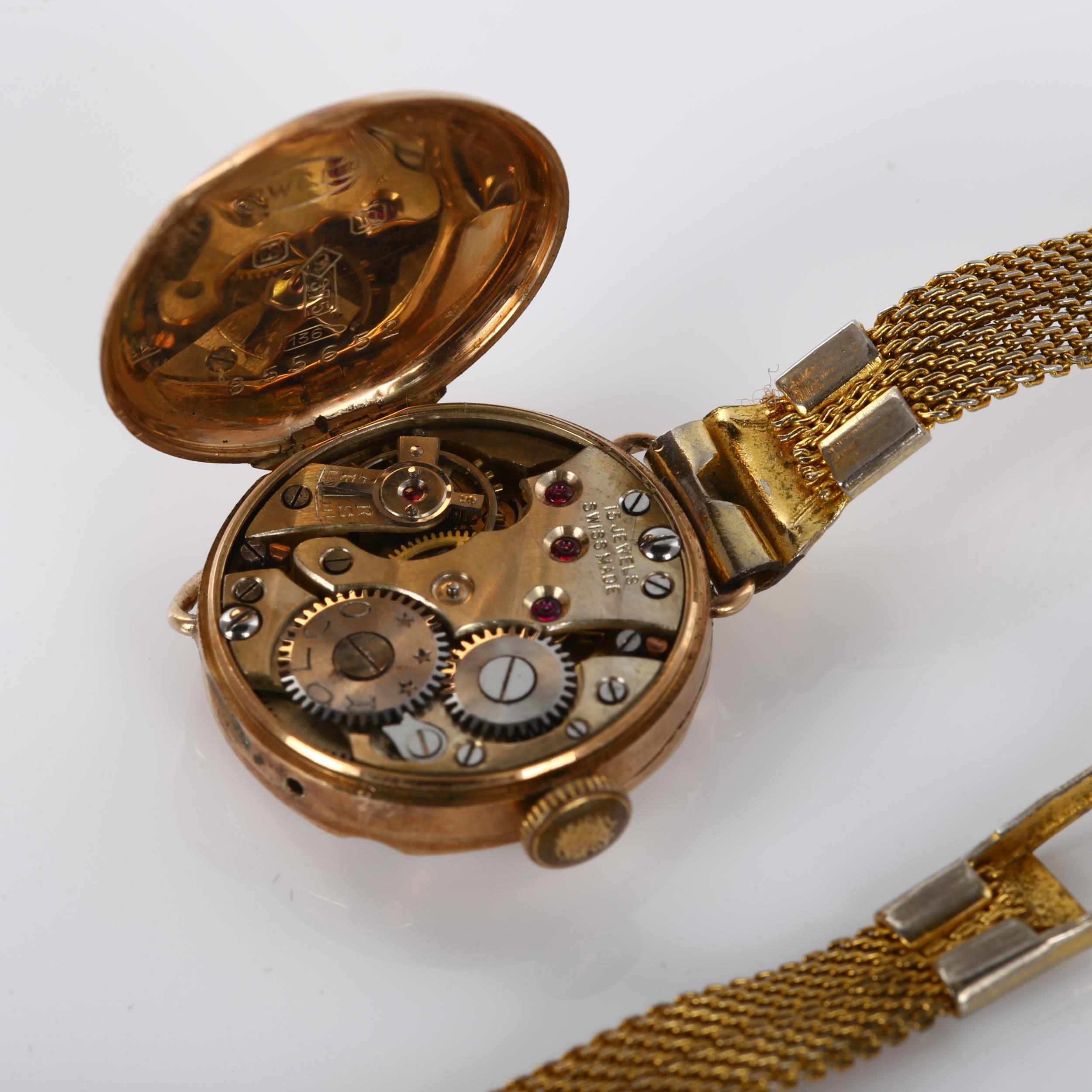 ROLCO (ROLEX subsidiary) - an early 20th century lady's 9ct rose gold mechanical bracelet watch, - Image 3 of 5