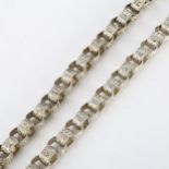 A heavy sterling silver Greek Key belcher link chain necklace, necklace length 60cm, 149.3g No