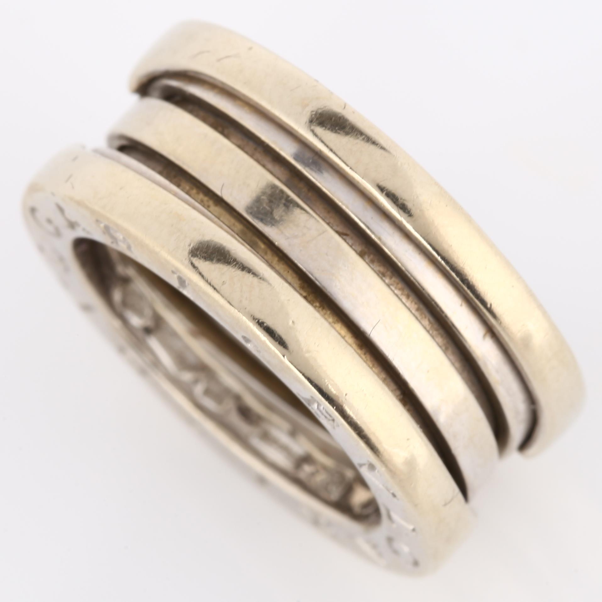 BULGARI - an 18ct white gold B.zero1 band ring, band width 9.2mm, size J/50, 11.7g No damage or - Bild 3 aus 4