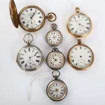 A quantity of pocket watches, including Swiss silver and gold plated (7) Lot sold as seen unless