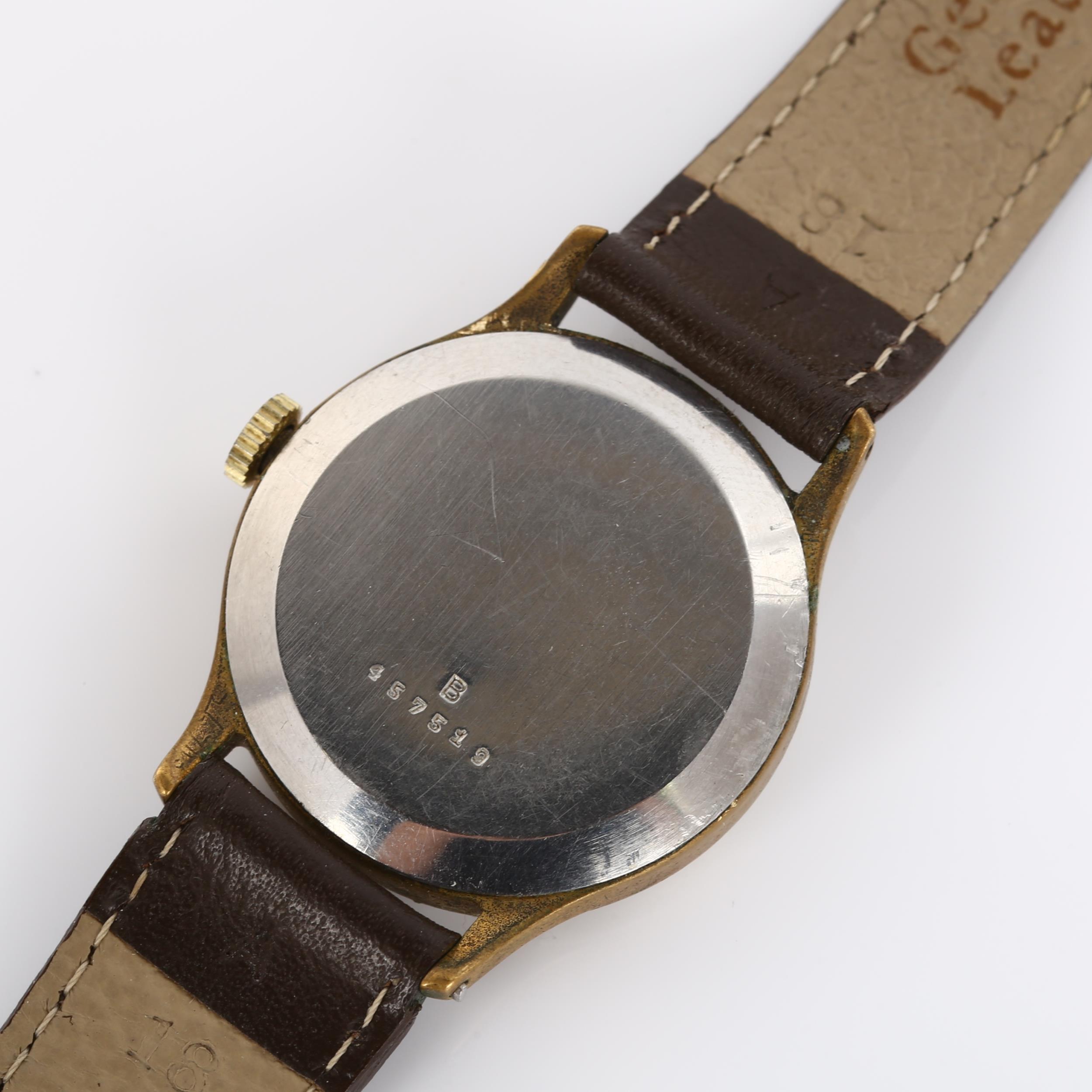 JAEGER LE COULTRE - a Vintage gold plated stainless steel mechanical wristwatch, circa 1950s, - Bild 3 aus 5