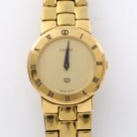 GUCCI - a lady's gold plated 3300L quartz bracelet watch, champagne dial with blue hands and Roman