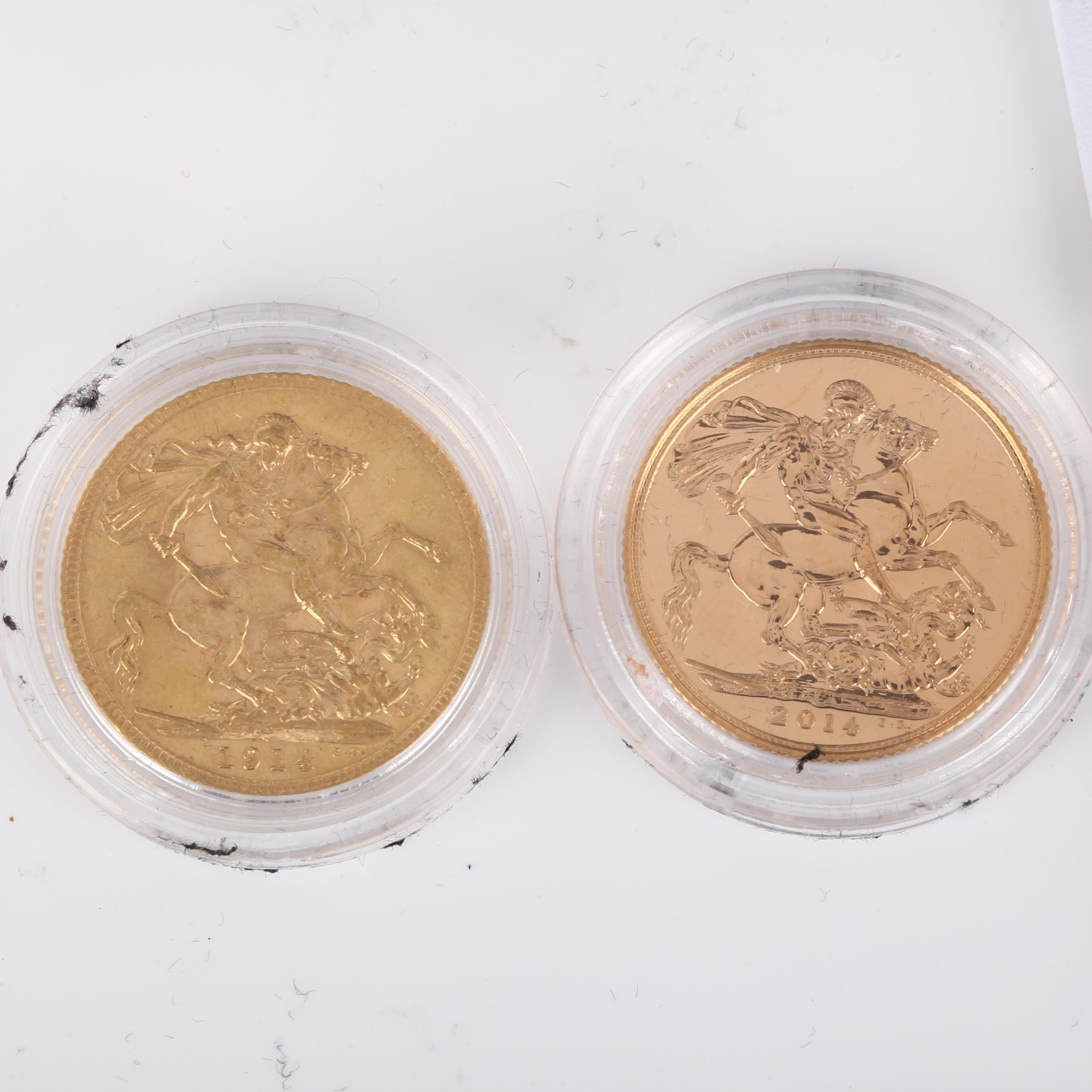 A London Mint Office Centenary of The Great War the 1914 and 2014 sovereign set, boxed with - Bild 4 aus 4
