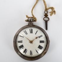 An early 19th century silver pair-cased open-face key-wind pocket watch, by J L Boorman of