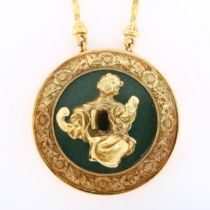 DIEJASA - an 18ct gold Salvador Dali 'Madonna De Port Lligat' pendant necklace and bracelet set, the