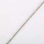 A modern 18ct white gold diamond tennis line bracelet, set with modern round brilliant-cut diamonds,