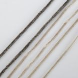 3 Peruvian silver chain necklaces, all 50cm long, 36.5g total (3) No damage or repair, no broken
