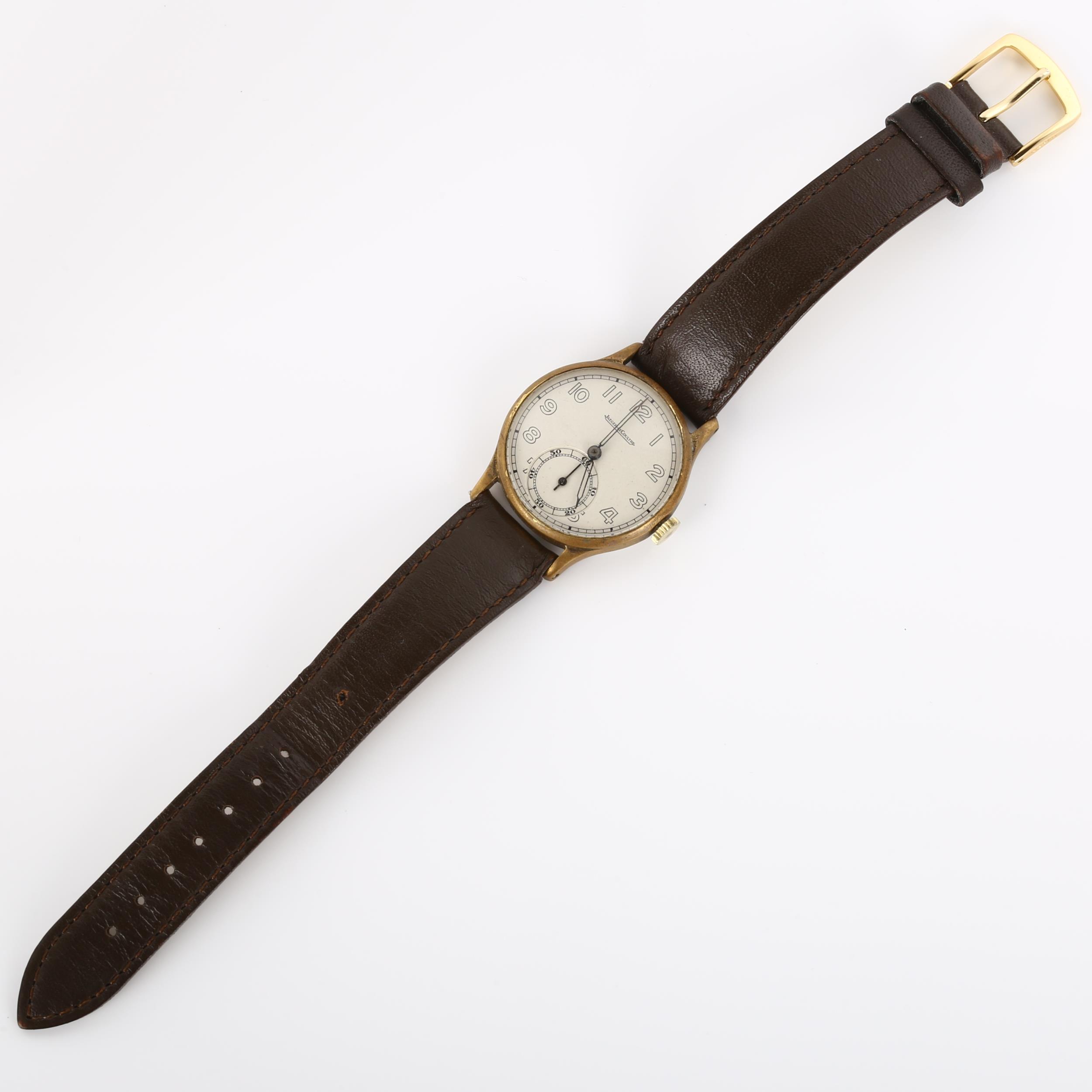 JAEGER LE COULTRE - a Vintage gold plated stainless steel mechanical wristwatch, circa 1950s, - Bild 4 aus 5