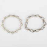 2 Peruvian silver and chain bracelets, both 19cm long, 35.5g total (2) No damage or repairs, no